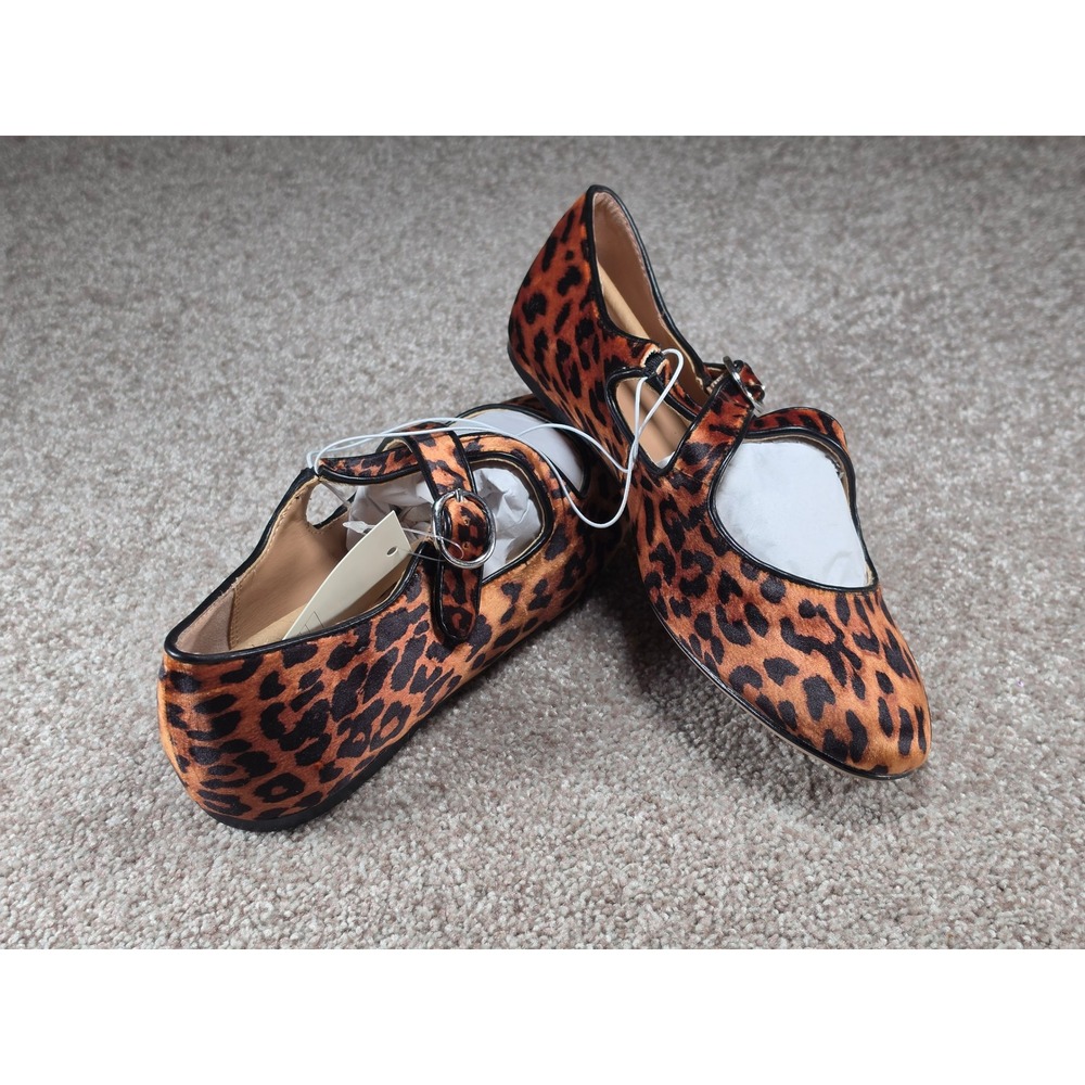 A New Day Tamsin Leopard Animal Print Mary Jane Ballet Flats Brown Black Women 8 - Picture 3 of 6